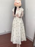 法式碎花泡泡袖连衣裙子女夏季2025年新款小众高级感气质绝美