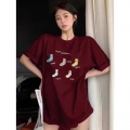 高品质纯棉200克精梳紧密100%棉宽松短袖t恤女