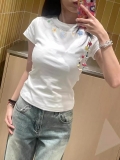 【1*1纯棉 常规款】印花正肩常规短袖 高弹力新款夏季修身显