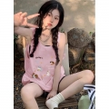 【包肩包领】夏日多巴胺穿搭无袖t恤美式坎肩背心无袖上衣