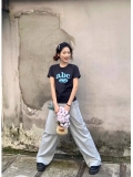 【1*1纯棉 常规款】印花正肩常规短袖 高弹力新款夏季修身显