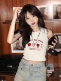 【包肩包领】夏日多巴胺穿搭无袖t恤美式短款辣妹修身显瘦小背心